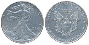 United States of America, Silver Dollar, 31.58g, 1994, Walking Liberty, (KM 273). Extremel