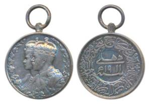 Delhi Durbar Medal 1911, George V, Silver Miniature Medal, obv. conjoined busts of King Ge