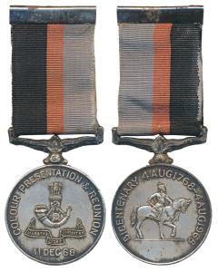 Maratha Light Infantry, Silver Medal, 32g, 200 years of formation, obv. Shivaji Maharaja o