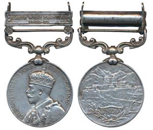 India General Service Medal, George V, Silver, 43g, North West Frontier 1930-31 bar, award