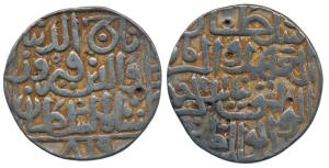 Taj-ud-Din Firuz Shah (AH 800-825; 1397-1422 AD), Silver Tanka, 10.84g, Hazrat Ahsanabad M