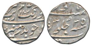 Aurangzeb, ½ Rupee, Surat mint, AH 1102/35 (KM294.6). Very Fine+, Scarce.