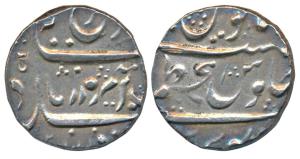 Farrukhsiyar (AH 1124-1131; 1713-1719 AD), Silver Rupee, Azamnagar Gokak Mint, RY 6 (KM 37