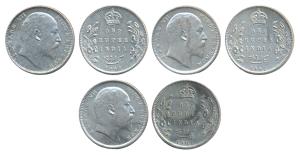 Edward VII, Silver Rupee (2), 1906, Bombay Mint, B incuse with dot on the vine (Prid 202);