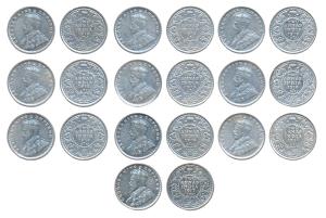 George V, Silver 2 Annas (10), 1912 (2), 1913 (2) & 1915, Bombay Mint; 1916 (3) & 1917 (2)