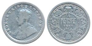 George V, Silver ¼ Rupee, 1911, Calcutta Mint (Prid 440). Fine+.
