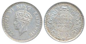 George VI, Silver Rupee, 1938, Bombay Mint, A / I / without dot (Prid 233). Extremely Fine