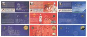 All single commemorative coins in mint packaging (4), all Rupees 5, 2007, 150 Years of Kuk