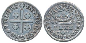 Portugal, John V, Silver 80 Reis, 3.09g, 1792 (KM 177). About Extremely Fine, Rare.