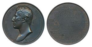 Arthur Duke Wellington, Copper Medal, 1819, obv. bust of Wellington; rev. a list of his mi