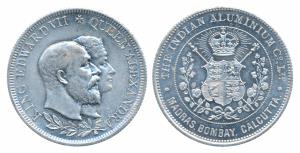 Edward VII Coronation Medal, Aluminium, 1902, obv. conjoined bust of Edward VII and Alexan