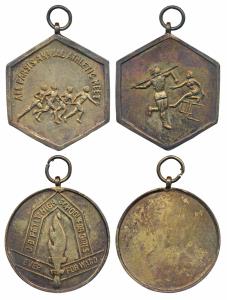 All Parsis Annual Athletic Meet, Gold Gilt on Copper, obv. Athlets running and legend on t