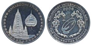 Silver Bar, Buddha and the Mahabodhi Temple, ½ ounce, 15.73g, obv. Buddha seated within a 
