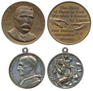 Luigi Palma Di Cesnola, Brass Medal, 26.33g, 1832-1904, rev. Won Medal of Honor in Civil W