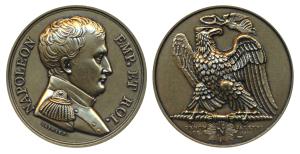 Napoleon, Bronze Medal, obv. Napoleon in Field Marshal uniform with legend; rev. French Ea