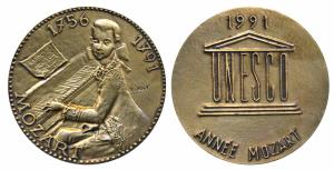 Wolfgang Amadeus Mozart (1756-91), Austrian Composer, Bronze Death Medallion, Commemoratin