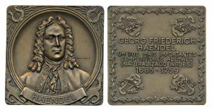 George Frideric Handel (1685-1759), German-British Maestro Composer, Large Brozen Medallio