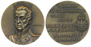 Indo Portuguese Monarchs, Bronze Medal, 85g, Joao VI (1816-26), obv. bust of the ruler; re