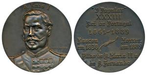 Indo Portuguese Monarchs, Bronze Medal, 85g, Luisi I (1861-1889), obv. Portrait and date; 