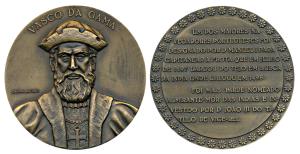 5th Centennial of Portuguese Discovery of India, Bronze Medal, 100g, obv. bust of Vasco Da