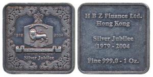 Habib Bank Zurich / H.B.Z Finance Ltd., Hong Kong, Silver Jubilee 1979-2004, Silver Bar, 3