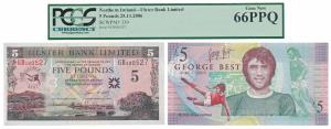 Northern Ireland, 5 Pounds, 2006, Commemorating the famous footballer George Best (Pick 33