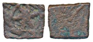 Pandya, Sangam Age, Copper 4.14g, obv. flower design within a circle, rev. obliterated. Fi