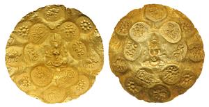 Kakatiyas of Warangal, Prola II, Punch marked Gold 1 ½ Gadyana, 5.67g, diameter 48mm, Repo