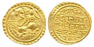 Kadambas of Goa, Sivachitta Vajradeva (1216-1226 AD), Gold Gadyana, 4.34g, obv. a majestic