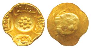 Yadavas of Devagiri, Singhana Deva (c. 1200-1247 AD), Gold Gadyana / Padma Tanka, 3.81g, P