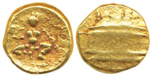 Vijayanagar Empire, Krishna Deva Raya (c. 1509-1529 AD), Gold ½ Pagoda, 1.68g, obv. seated