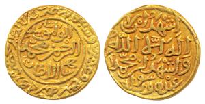 Muhammad bin Tughlaq Shah III, Gold Dinar, 12.79g, Hazrat Dehli Mint (G&G D332). Very Fine