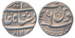 Alamgir II, Silver ½ Rupee, 5.77g, Azimabad Mint, AH 117X/6, unlisted in KM. Extremely Fin