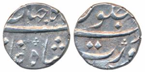 Shah Jahan III (AH 1173-1174; 1759-1760 AD), Silver ½ Rupee, 5.68g, Surat Mint, near compl