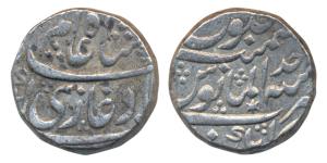 Shah Alam II (AH 1174-1221; 1759-1806 AD),, Silver Rupee, 11.47g, Kankurti Mint, RY Ahd, a