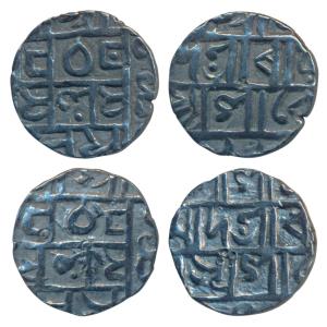 Mada Narayana, Silver ½ Tanka (2), Crescent with dot mark below ‘na’ of Narayana, one coin
