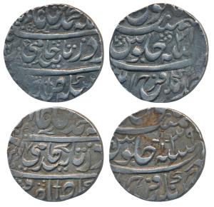 Nawab Ahmed Khan Bangash (AH 1164-1185; 1750-1771 AD), Silver Rupee (2), 11.02g & 10.99g, 