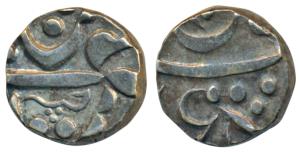 Panhala Mint, Silver ½ Rupee, 5.6g, in the name of Muhammad Shah (M&W T1). Extremely Fine,