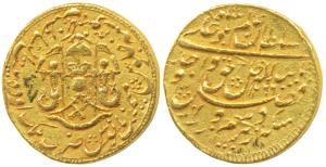 Wajid Ali Shah (AH 1263-1272; 1847-1856 AD), Gold Ahsrafi, 10.7g, Mulk Awadh Bait-us-sulta