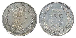 Sayaji Rao III, Silver Rupee, small flan, VS 1953 (KM Y36a). Extremely Fine.