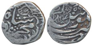 Bhakkar Mint, Silver Rupee, 9.75g, transitional coinage in the Sindh province, in the name