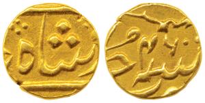 Gold 1/3 Mohur or Panchia, 3.9g, struck at the Ahmedabad Mint, (circa 1800-15 AD), Yr 46, 