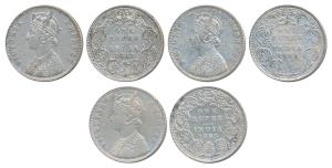 Victoria Empress, Silver Rupee (3), 1883, Bombay Mint, A3 / I / B raised, (Prid 164). Very