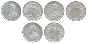 George V, ½ Silver Rupee, 1916, Calcutta Mint (Prid 323; 1917, Bombay Mint, (Prid 223); 19