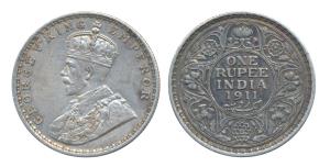 George V, Silver Rupee, 1911, Bombay Mint (Prid 217). Very Fine.
