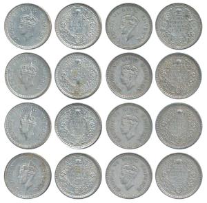 George VI, Half Silver Rupee, 1943, Bombay Mint, A / Ia, Large Head and Small 3 in date, (