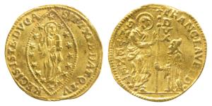 Indian Imitation, Italy, Venice, Gold Venitian Ducat, 3.45g, obv. Saint Marco standing rig