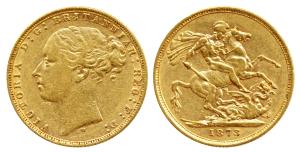 Australia, Victoria, Gold Sovereign, 8g, 1896, Veiled head, rev. St. George slaying a drag