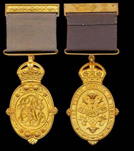 Kaiser-i-Hind Medal, Edward VII, Gold 40g (including the ribbon), 1st class, an oval badge