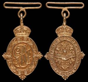 Kaiser-i-Hind Medal, George V, Miniature Gold 4.2g, an oval badge surmounted by the imperi